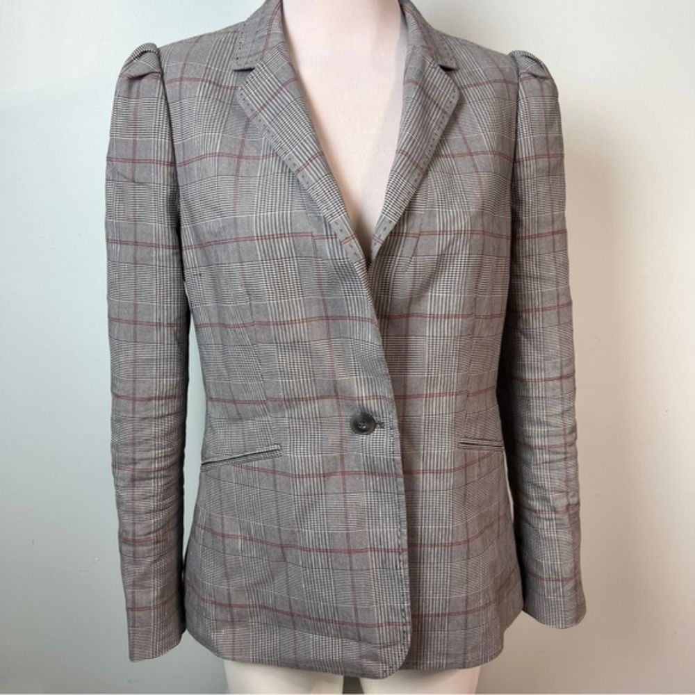 Rebecca Taylor Tailored Gray Glen Plaid Blazer with  | Size 10